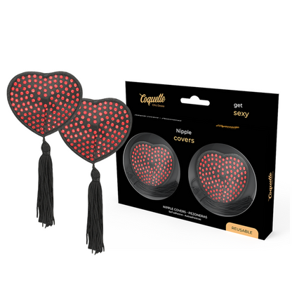 COQUETTE CHIC DESIRE - COPRI CAPEZZOLI CUORE NERO / ROSSO