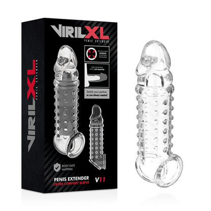 VIRILXL - ESTENSIONE E GUAINA PER PENE V11 TRASPARENTE - VIRILXL | Lingerie Harness Boutique
