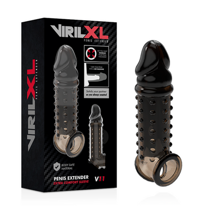 VIRILXL - ESTENSIONE E GUAINA PER PENE V11 NERO