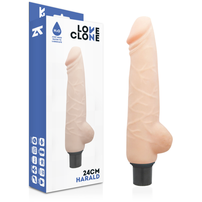 LOVECLONE - VIBRATORE HARALD AUTOLUBRIFICANTE 24 CM -O- 4 CM - LOVECLONE | Lingerie Harness Boutique