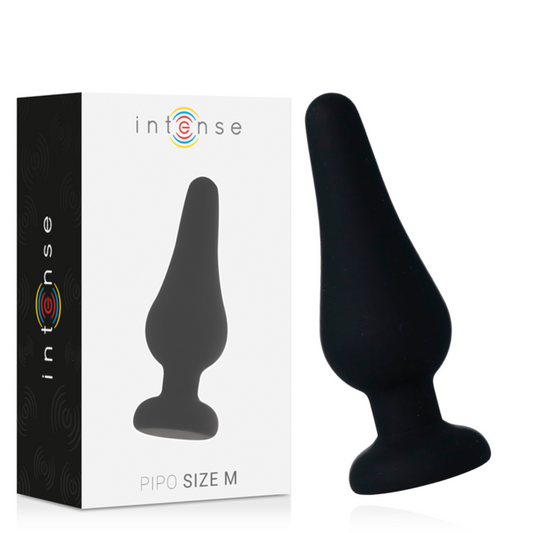 INTENSE - PIPO M BLACK SILICONE ANAL PLUG 11 CM