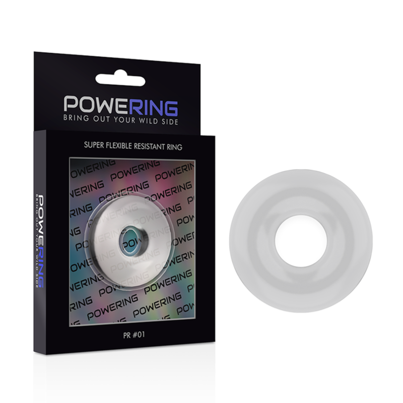 POWERING - SUPER FLEXIBLE AND RESISTANT COCK RING 3.5 CM TRANSPARENT