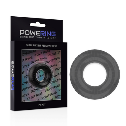 POWERING - SUPER FLEXIBLE AND RESISTANT COCK RING 4.5 CM PR07 BLACK