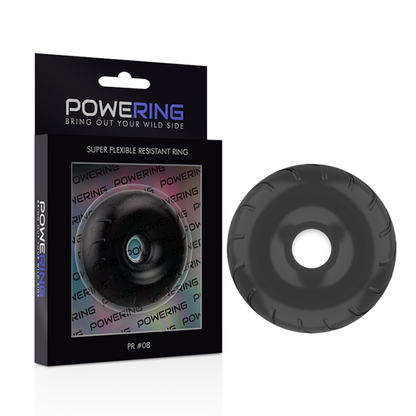 POWERING - SUPER FLEXIBLE AND RESISTANT COCK RING 5CM PR08 BLACK