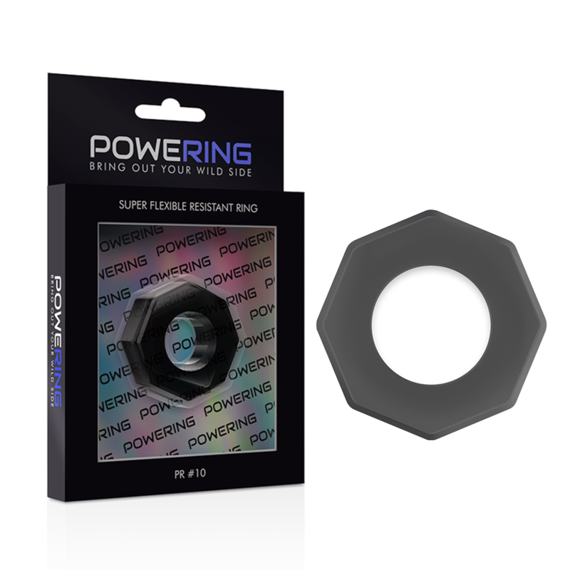 POWERING - SUPER FLEXIBLE AND RESISTANT COCK RING 5CM PR10 BLACK