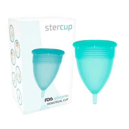 STERCUP - COPPA MESTRUALE IN SILICONE FDA ACQUAMARINA - TAGLIA L - STERCUP | Lingerie Harness Boutique