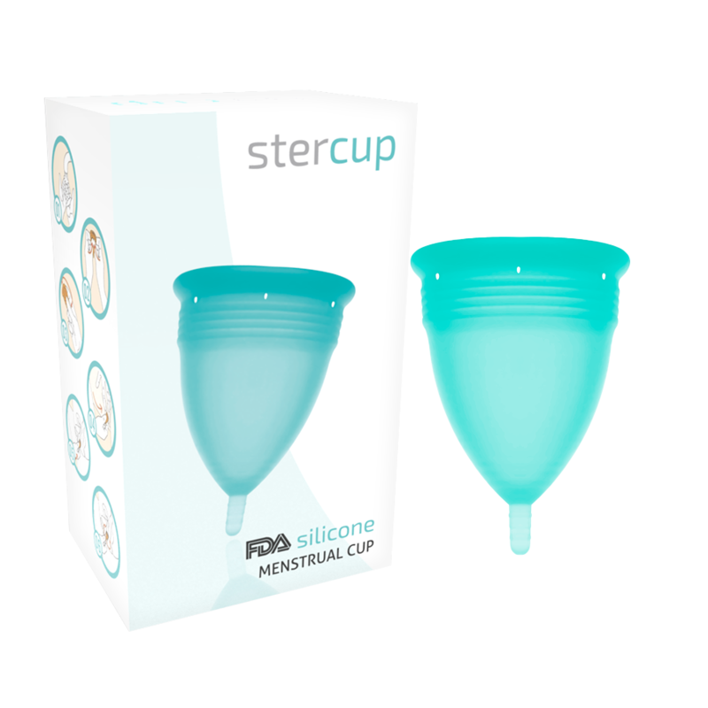 STERCUP - COPPA MESTRUALE IN SILICONE FDA ACQUAMARINA - TAGLIA S - STERCUP | Lingerie Harness Boutique