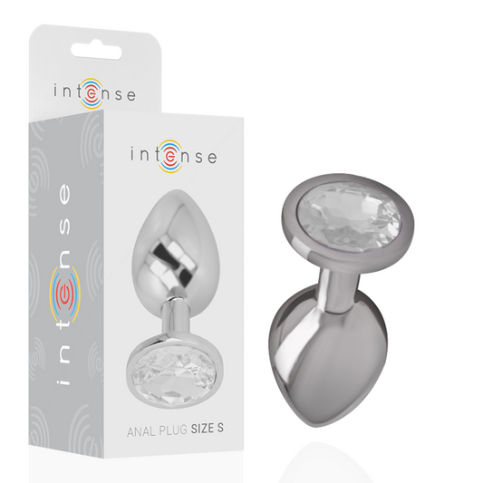 INTENSE - PLUG ANALE IN METALLO ALLUMINIO CON CRISTALLO ARGENTO MISURA S - INTENSE ANAL TOYS | Lingerie Harness Boutique