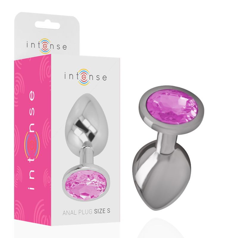 INTENSE - PLUG ANALE IN METALLO ALLUMINIO CON CRISTALLO ROSA TAGLIA S - INTENSE ANAL TOYS | Lingerie Harness Boutique