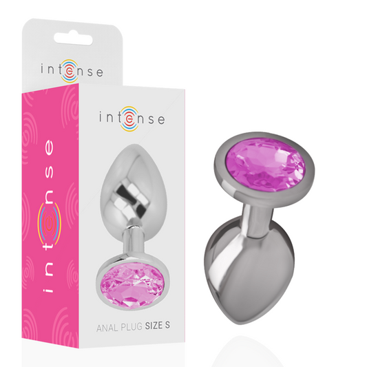 INTENSE - PLUG ANALE IN METALLO ALLUMINIO CON CRISTALLO ROSA TAGLIA S - INTENSE ANAL TOYS | Lingerie Harness Boutique