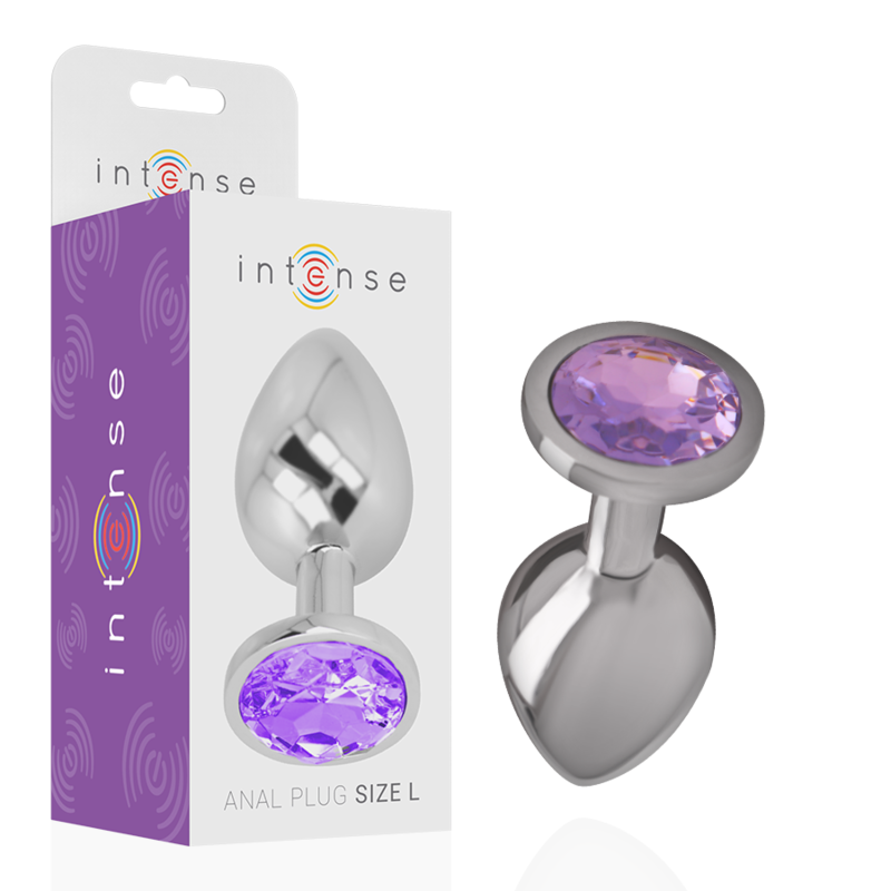 INTENSE - PLUG ANALE IN METALLO ALLUMINIO CON CRISTALLO VIOLA MISURA S - INTENSE ANAL TOYS | Lingerie Harness Boutique