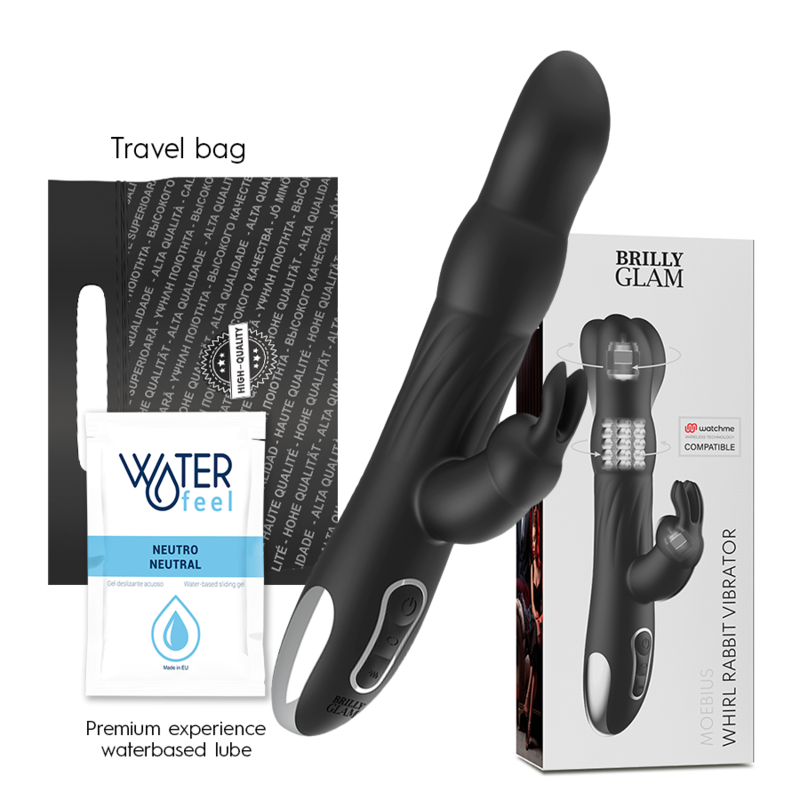 BRILLY GLAM- VIBRATORE E ROTATORE CONIGLIO  MOEBIUS COMPATIBILE CON LA TECNOLOGIA WIRELESS WATCHME - BRILLY GLAM | Lingerie Harness Boutique