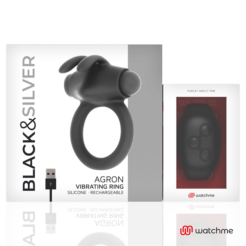 BLACK&SILVER - OROLOGIO COCKRING CON TELECOMANDO AGRONME - BLACK&SILVER | Lingerie Harness Boutique