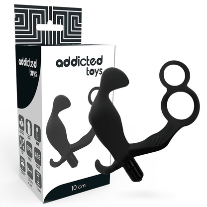 ADDICTED TOYS - PLUG ANALE CON DOPPIO ANELLO PER PENE E TESTICOLI NERI - ADDICTED TOYS | Lingerie Harness Boutique