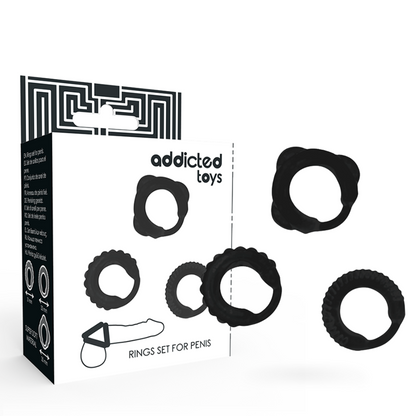 ADDICTED TOYS - SET C-RING NERO - ADDICTED TOYS | Lingerie Harness Boutique