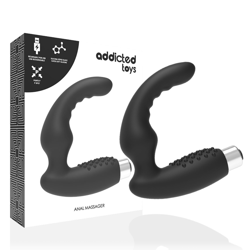 ADDICTED TOYS - RECHARGEABLE PROSTATIC VIBRATOR MODEL 2 - BLACK