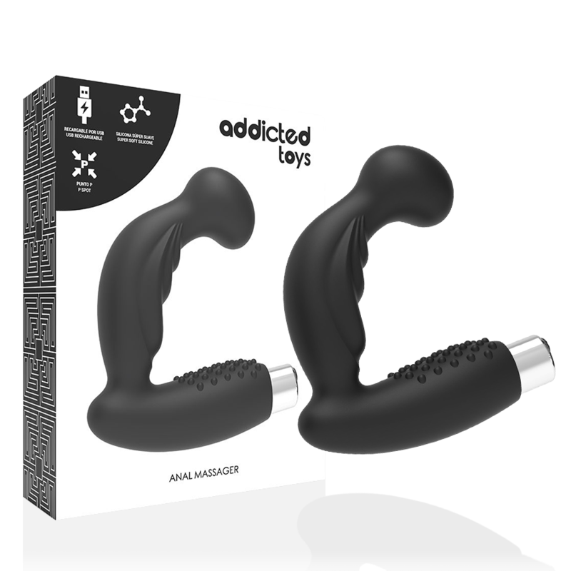 ADDICTED TOYS - RECHARGEABLE PROSTATIC VIBRATOR MODEL 3 - BLACK