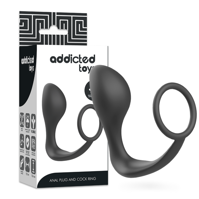 ADDICTED TOYS - PLUG ANALE CON ANELLO IN SILICONE NERO - ADDICTED TOYS | Lingerie Harness Boutique