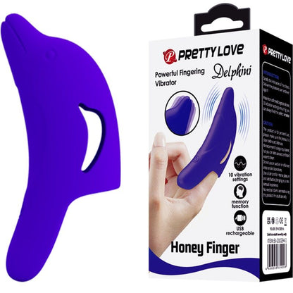 PRETTY LOVE - POTENTE STIMOLATORE DELLE DITA DELPHINI BLU SCURO