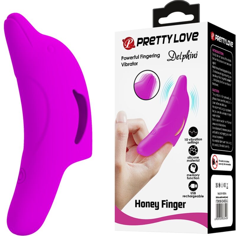 PRETTY LOVE - POTENTE STIMOLATORE DELLE DITA DELPHINI VIOLA - PRETTY LOVE | Lingerie Harness Boutique