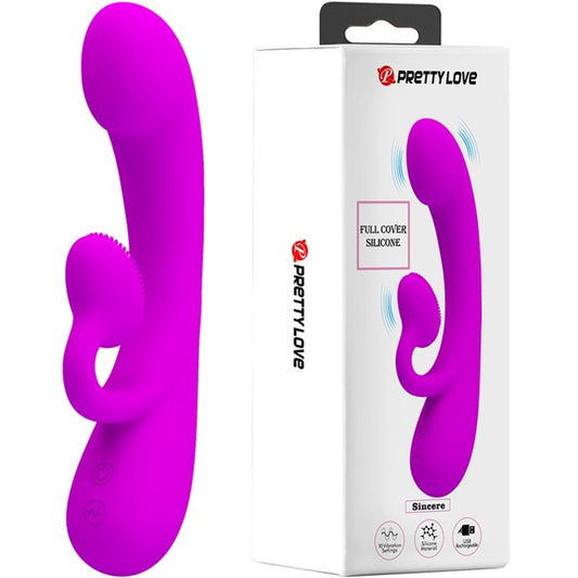 PRETTY LOVE - SINCERO VIBRATORE CLITORIDEO IN SILICONE E SUCCHIATORE VIOLA - PRETTY LOVE | Lingerie Harness Boutique