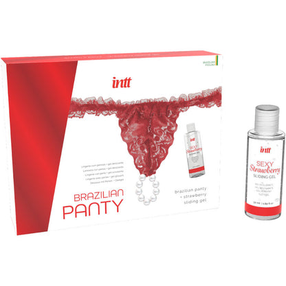 INTT RELEASES - BRASILIANA ROSSA CON PERLE E GEL LUBRIFICANTE 50 ML - INTT RELEASES | Lingerie Harness Boutique