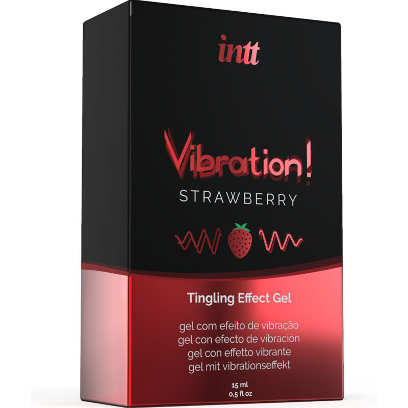 INTT - POTENTE GEL VIBRANTE LIQUIDO STIMOLANTE INTIMO FRAGOLA 15 ML - INTT UNISEX AROUSAL GEL | Lingerie Harness Boutique