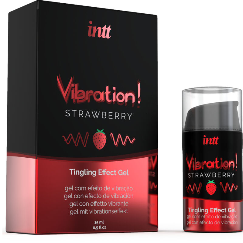 INTT - POTENTE GEL VIBRANTE LIQUIDO STIMOLANTE INTIMO FRAGOLA 15 ML - INTT UNISEX AROUSAL GEL | Lingerie Harness Boutique