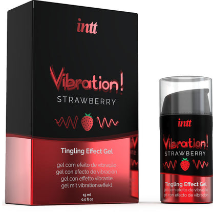 INTT - POTENTE GEL VIBRANTE LIQUIDO STIMOLANTE INTIMO FRAGOLA 15 ML - INTT UNISEX AROUSAL GEL | Lingerie Harness Boutique