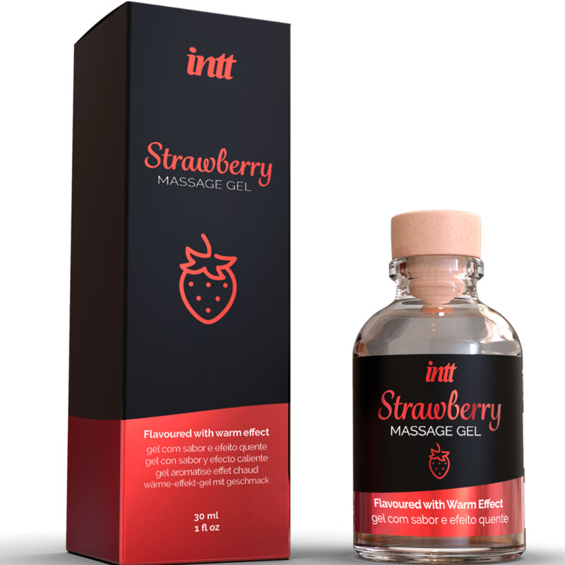 INTT MASSAGE &amp; ORAL SEX - STRAWBERRY FLAVOURED MASSAGE GEL WITH WARMING EFFECT