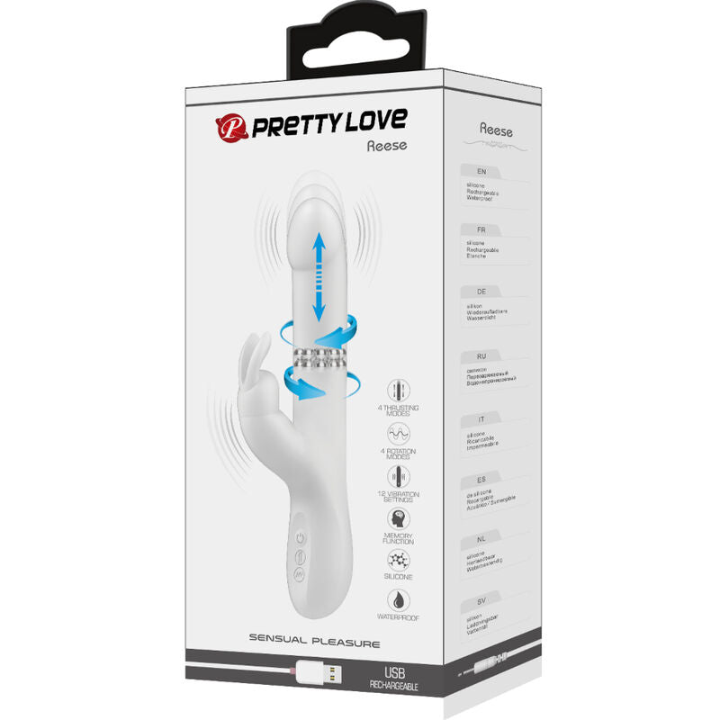 PRETTY LOVE - REESE VIBRATOR WITH ROTATION SILVER