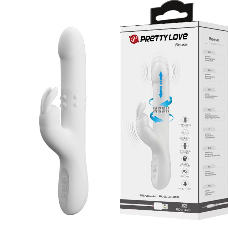 PRETTY LOVE - VIBRATORE REESE CON ROTAZIONE ARGENTO - PRETTY LOVE | Lingerie Harness Boutique