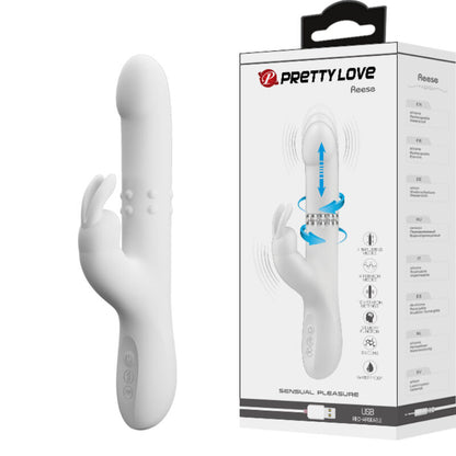 PRETTY LOVE - VIBRATORE REESE CON ROTAZIONE ARGENTO - PRETTY LOVE | Lingerie Harness Boutique