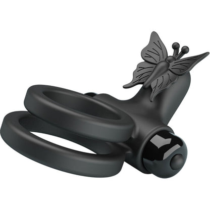 PRETTY LOVE - DOPPIO ANELLO VIBRANTE CON STIMOLATORE NERO - PRETTY LOVE MALE | Lingerie Harness Boutique