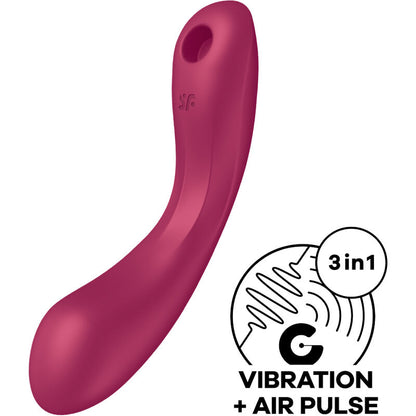 SATISFYER - CURVE TRINITY 1 AIR PULSE VIBRATION RED