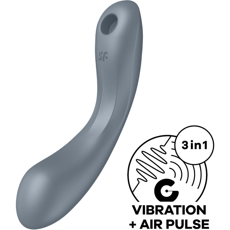 SATISFYER - CURVE TRINITY 1 AIR PULSE VIBRAZIONE GRIGIO - SATISFYER AIR PULSE | Lingerie Harness Boutique