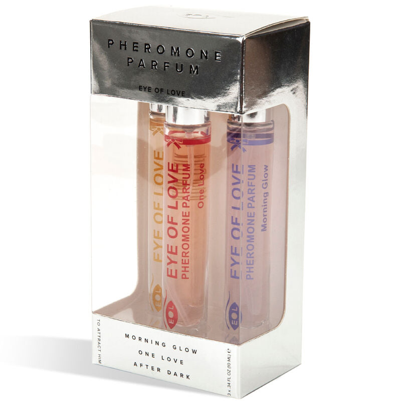 EYE OF LOVE - EOL PHR PARFUM 10 ML SET/3 - MORNING GLOW, ONE LOVE, AFTER DARK - EYE OF LOVE | Lingerie Harness Boutique