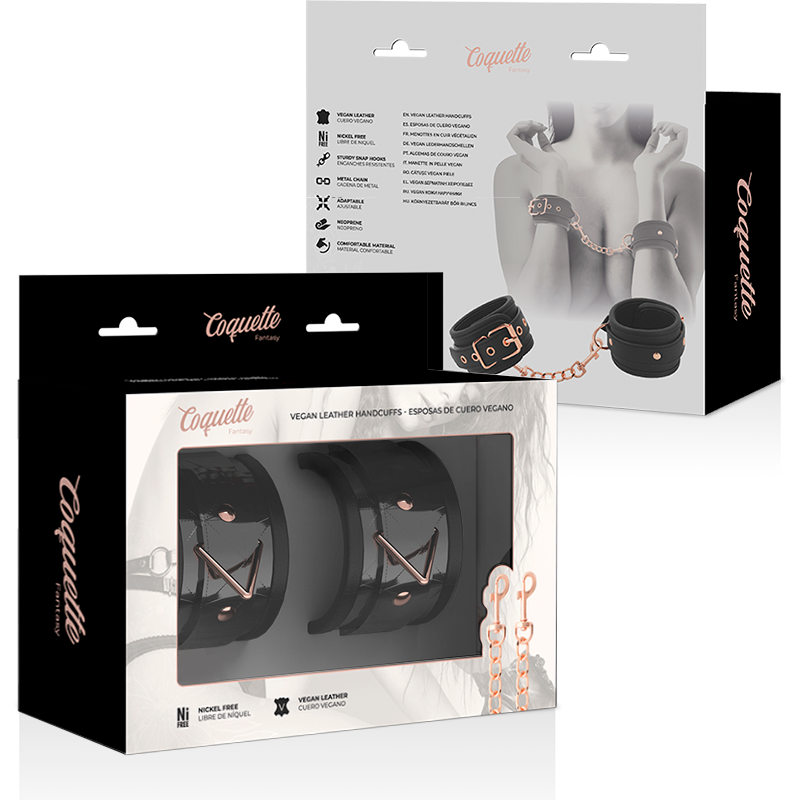 COQUETTE CHIC DESIRE - MANETTE EDIZIONE NERA CON FODERA IN NEOPRENE - COQUETTE FANTASY | Lingerie Harness Boutique