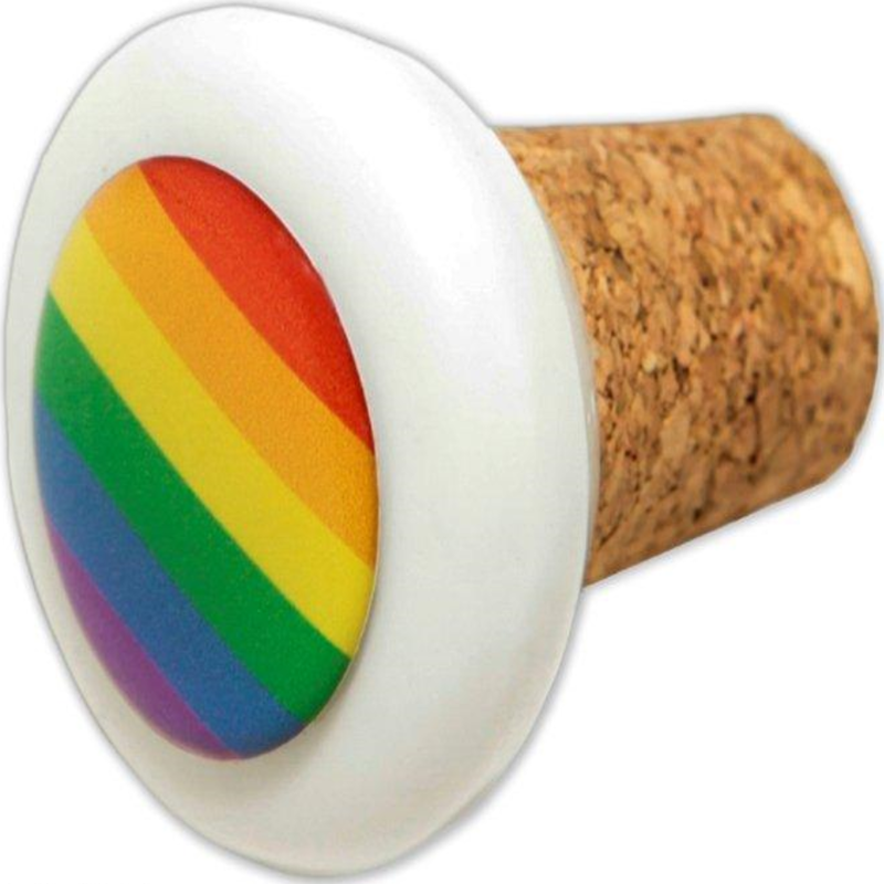 PRIDE - ROUND CERAMIC CORK STOPPER WITH LGBT FLAG