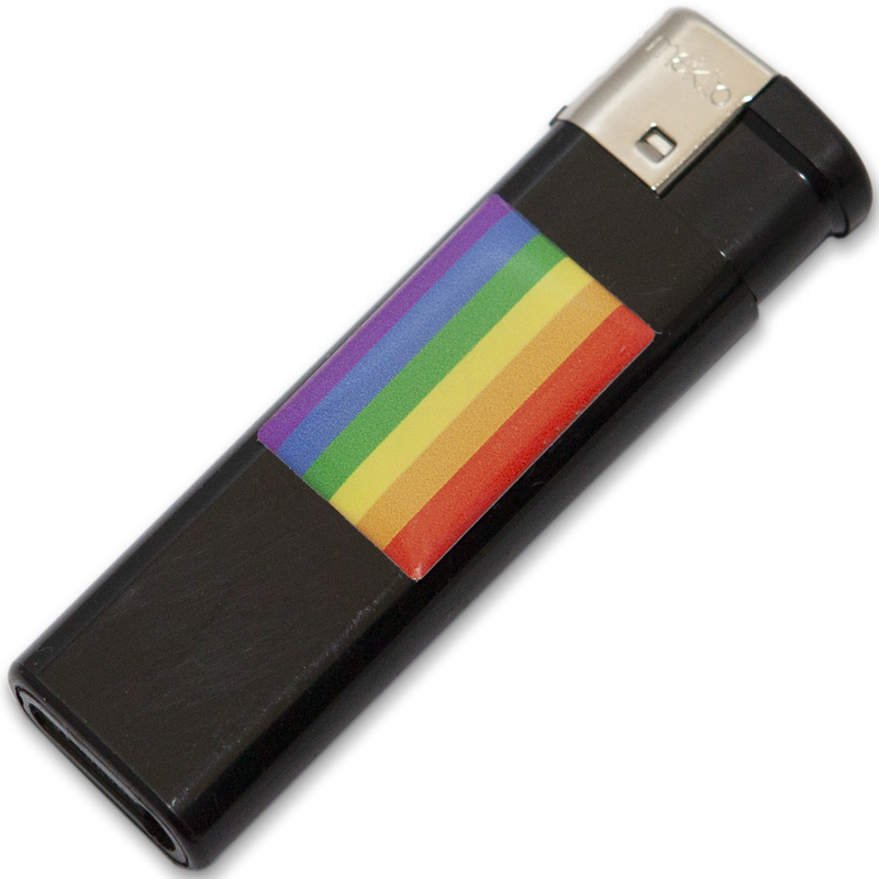 PRIDE - BLACK LIGHTER WITH LGBT FLAG