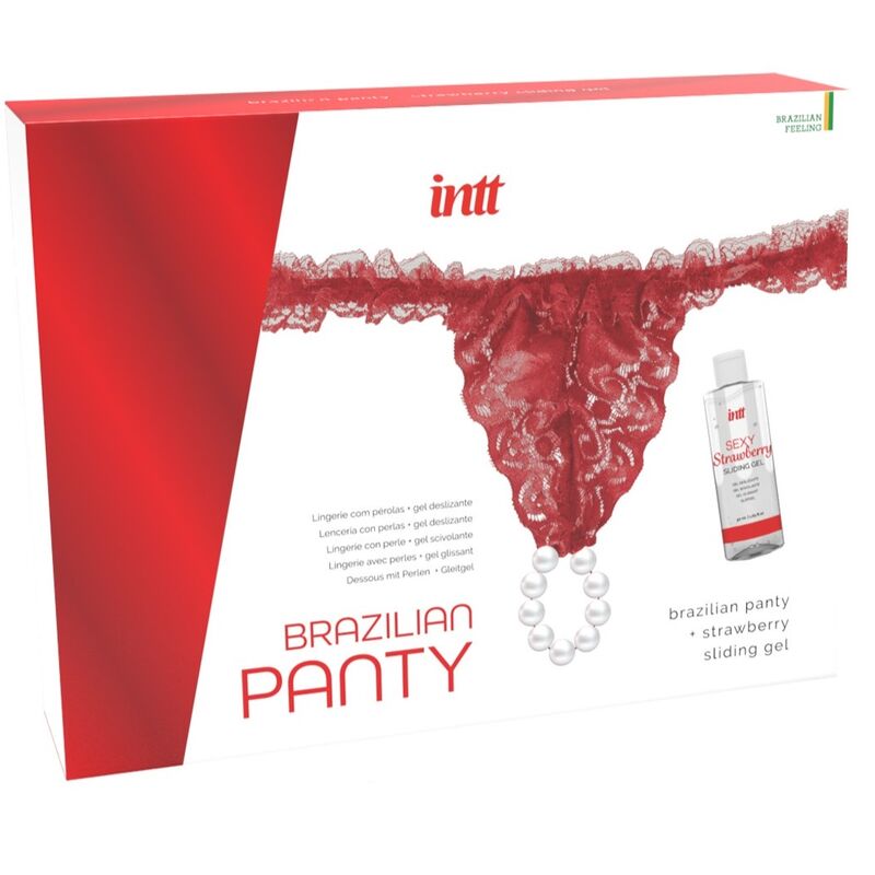 INTT RELEASES - BRASILIANA ROSSA CON PERLE E GEL LUBRIFICANTE 50 ML - INTT RELEASES | Lingerie Harness Boutique