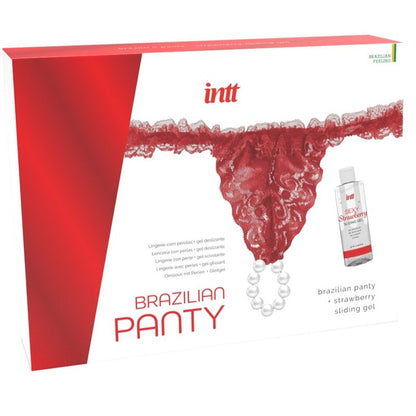INTT RELEASES - BRASILIANA ROSSA CON PERLE E GEL LUBRIFICANTE 50 ML - INTT RELEASES | Lingerie Harness Boutique