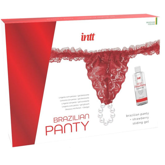 INTT RELEASES - BRASILIANA ROSSA CON PERLE E GEL LUBRIFICANTE 50 ML - INTT RELEASES | Lingerie Harness Boutique