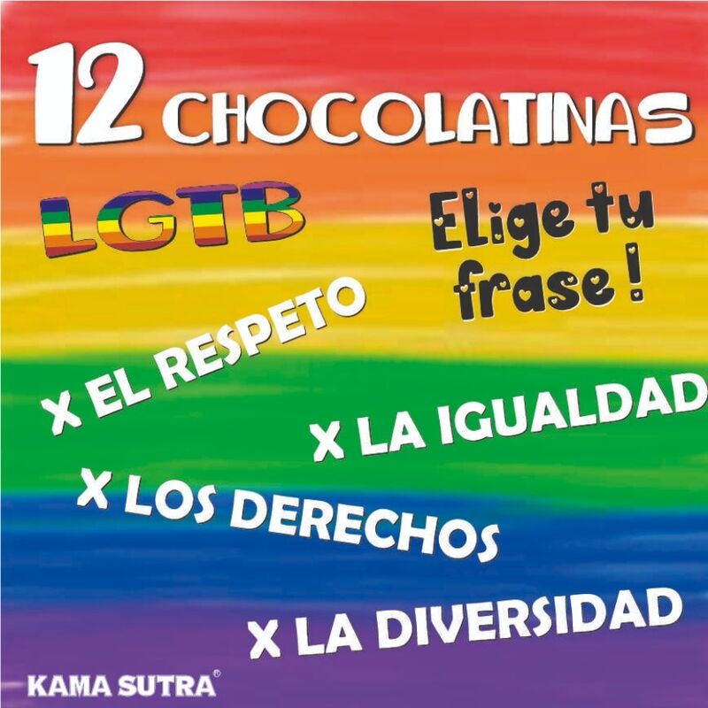 PRIDE - BOX OF 12 CHOCOLATE BARS WITH LGBT FLAG