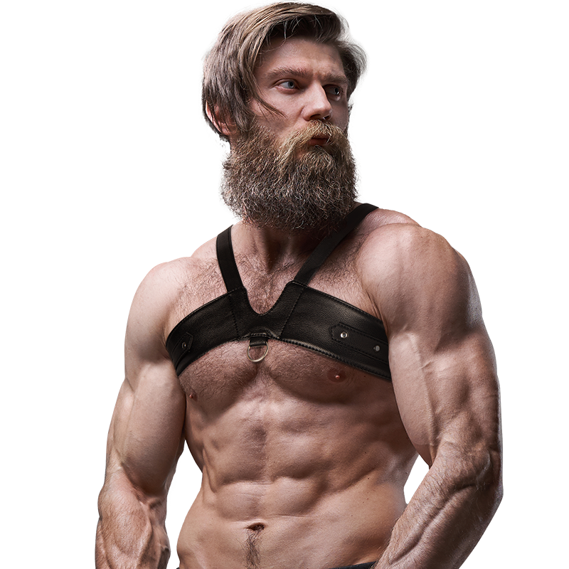 FETISH SUBMISSIVE ATTITUDE - IMBRACATURA PER IL PETTO IN ECOPELLE DELLA BRIGATA UOMO - FETISH SUBMISSIVE ATTITUDE | Lingerie Harness Boutique