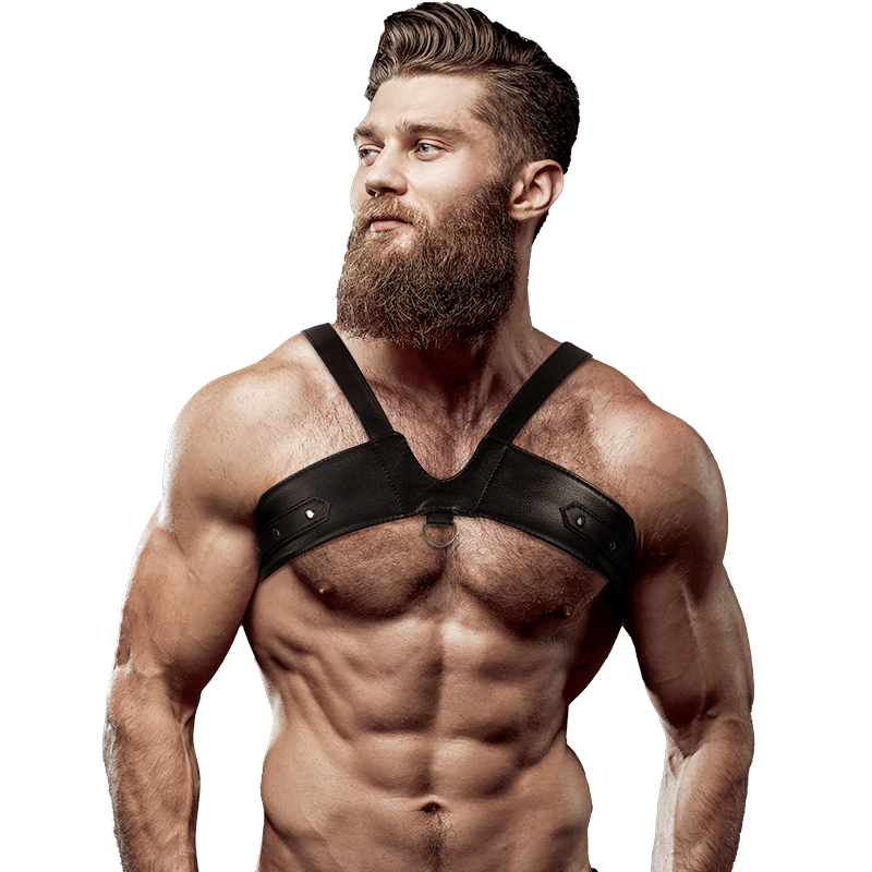 FETISH SUBMISSIVE ATTITUDE - IMBRACATURA PER IL PETTO IN ECOPELLE DELLA BRIGATA UOMO - FETISH SUBMISSIVE ATTITUDE | Lingerie Harness Boutique
