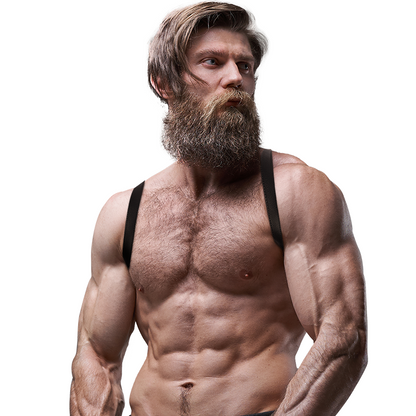 FETISH SUBMISSIVE ATTITUDE - IMBRACATURA POSTERIORE IN ECOPELLE DA UOMO - FETISH SUBMISSIVE ATTITUDE | Lingerie Harness Boutique