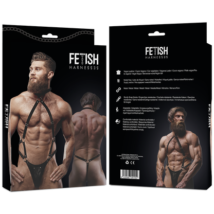 FETISH SUBMISSIVE ATTITUDE - MEN'S JOCK STRAP HARNESS IN ECO-LEATHER