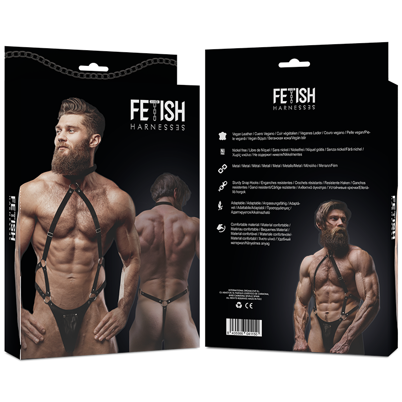 FETISH SUBMISSIVE ATTITUDINE - IMBRACATURA JOCK STRAP IN ECOPELLE DA UOMO - FETISH SUBMISSIVE ATTITUDE | Lingerie Harness Boutique