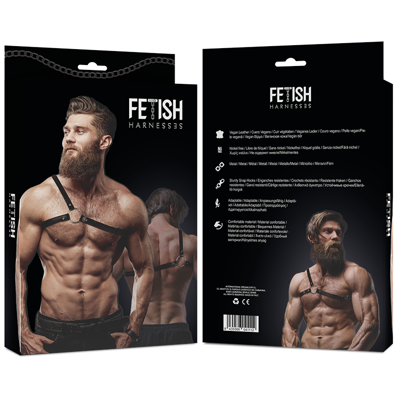 FETISH SUBMISSIVE - ATTITUDE IMBRACATURA IN ECOPELLE CON SPALLE INCROCIATE PER UOMO - FETISH SUBMISSIVE ATTITUDE | Lingerie Harness Boutique